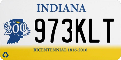 IN license plate 973KLT