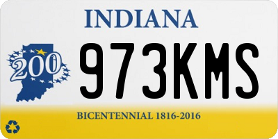 IN license plate 973KMS