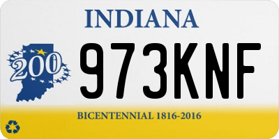 IN license plate 973KNF