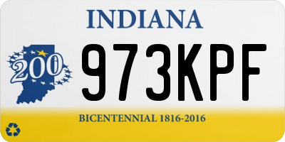 IN license plate 973KPF