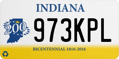 IN license plate 973KPL