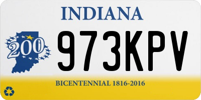 IN license plate 973KPV