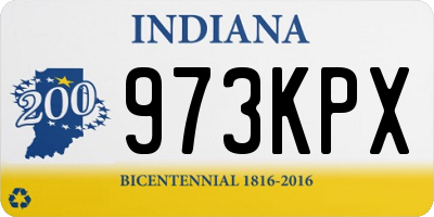IN license plate 973KPX
