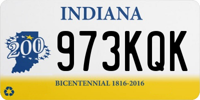 IN license plate 973KQK