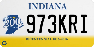 IN license plate 973KRI