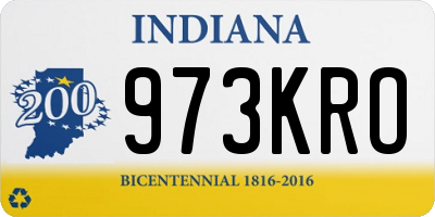 IN license plate 973KRO