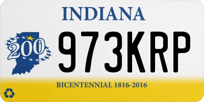 IN license plate 973KRP