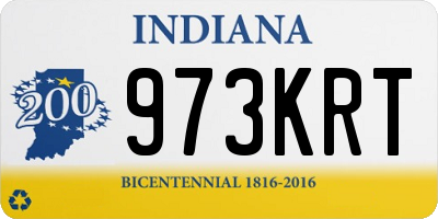 IN license plate 973KRT