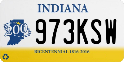 IN license plate 973KSW