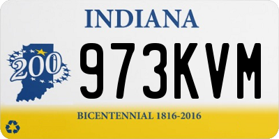 IN license plate 973KVM