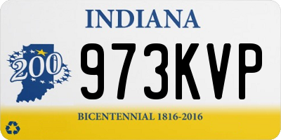 IN license plate 973KVP