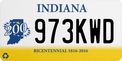 IN license plate 973KWD