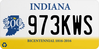 IN license plate 973KWS