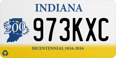 IN license plate 973KXC
