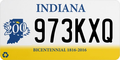 IN license plate 973KXQ