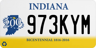 IN license plate 973KYM