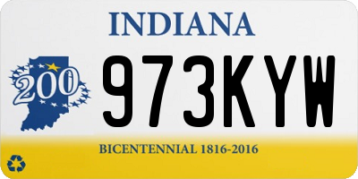 IN license plate 973KYW