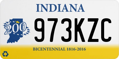 IN license plate 973KZC