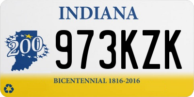 IN license plate 973KZK
