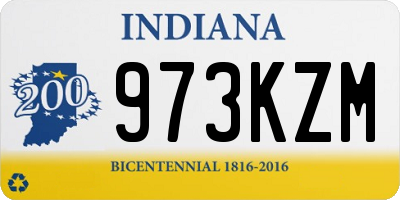 IN license plate 973KZM