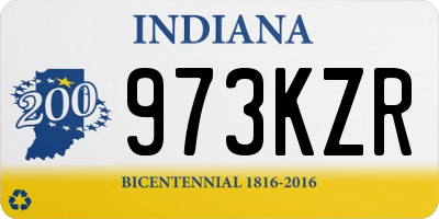 IN license plate 973KZR