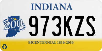 IN license plate 973KZS