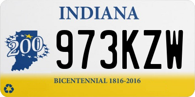IN license plate 973KZW