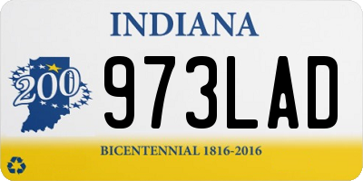 IN license plate 973LAD