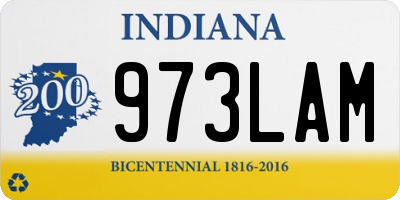 IN license plate 973LAM