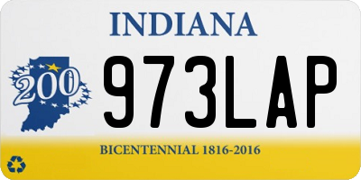 IN license plate 973LAP