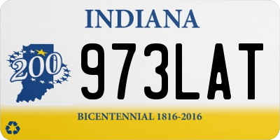 IN license plate 973LAT