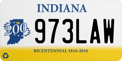 IN license plate 973LAW
