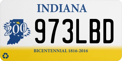 IN license plate 973LBD
