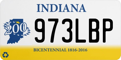 IN license plate 973LBP