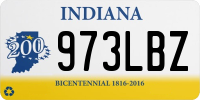 IN license plate 973LBZ