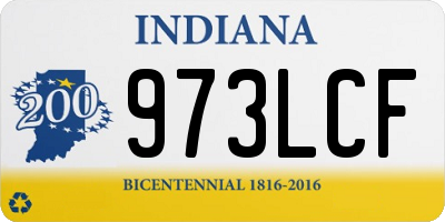 IN license plate 973LCF