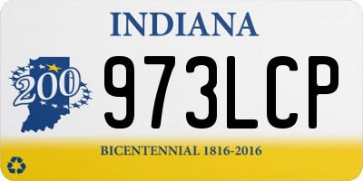 IN license plate 973LCP