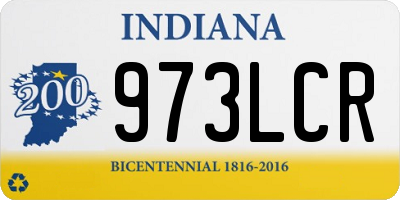 IN license plate 973LCR