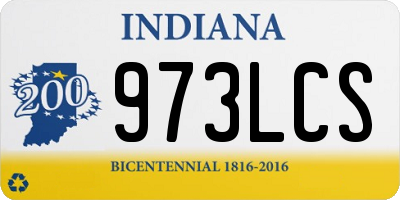 IN license plate 973LCS