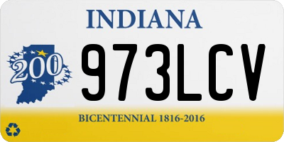 IN license plate 973LCV