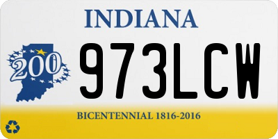 IN license plate 973LCW