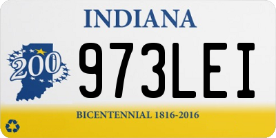 IN license plate 973LEI