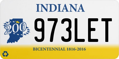 IN license plate 973LET