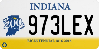 IN license plate 973LEX
