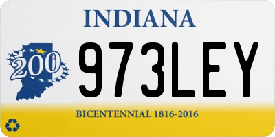 IN license plate 973LEY