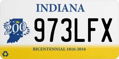 IN license plate 973LFX