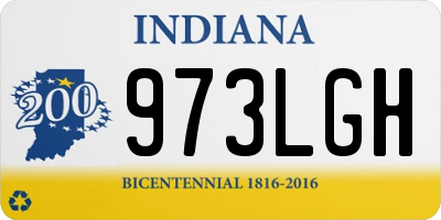 IN license plate 973LGH