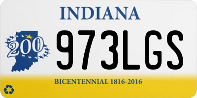 IN license plate 973LGS