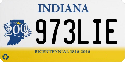IN license plate 973LIE