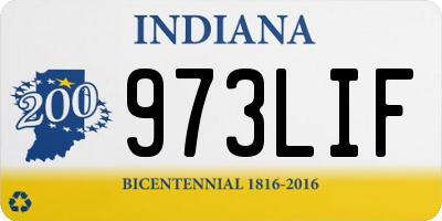 IN license plate 973LIF